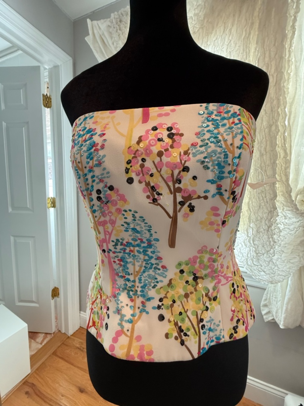 Kay Unger "watercolor trees bustier/corset - size 6